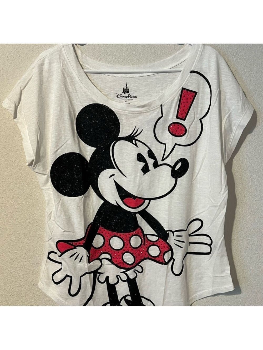 Disney White and Pink Minnie Mouse T-Shirt NWOT
